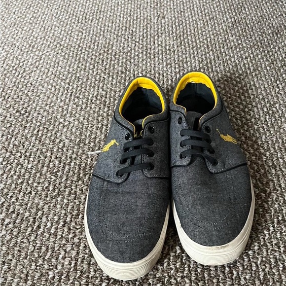 Ralph Lauren  Charcoal and Yellow Sneakers - Picture 1 of 5